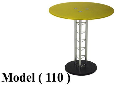 ترابيزات زجاج (NO) D (مو 110) ترابيزة زجاج دائرية اصفر برونز (H=75,DIA=70CM)