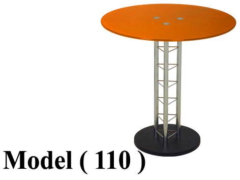 ترابيزات زجاج (NO) D (مو 110) ترابيزة زجاج دائرية برتقالى برونز (H=75,DIA=70CM)