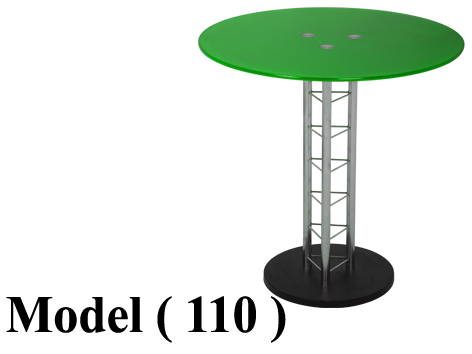 ترابيزات زجاج (NO) D (مو 110) ترابيزة زجاج دائرية اخضر برونز (H=75,DIA=70CM)