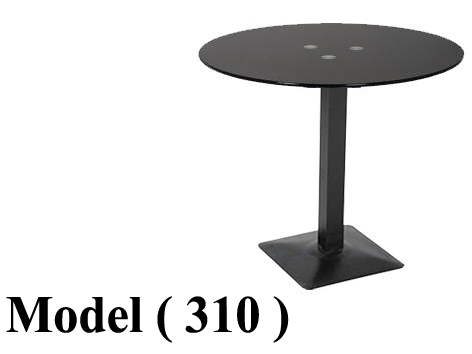 ترابيزات زجاج (NO) D (مو 310) ترابيزة زجاج دائرية اسود برونز شاسية معدنى (H=75,DIA=70CM)