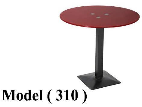 ترابيزات زجاج (NO) D (مو 310) ترابيزة زجاج دائرية احمر برونز شاسية معدنى (H=75,DIA=70CM)