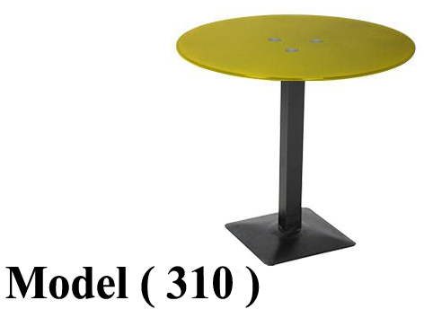 ترابيزات زجاج (NO) D (مو 310) ترابيزة زجاج دائرية اصفر برونز شاسية معدنى (H=75,DIA=70CM)