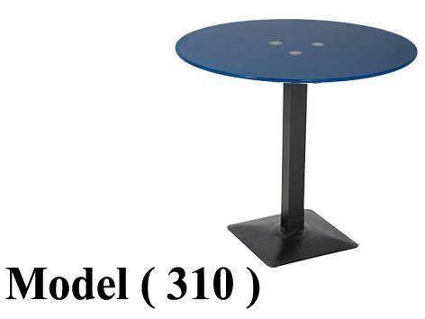 ترابيزات زجاج (NO) D (مو 310) ترابيزة زجاج دائرية ازرق برونز شاسية معدنى (H=75,DIA=70CM)
