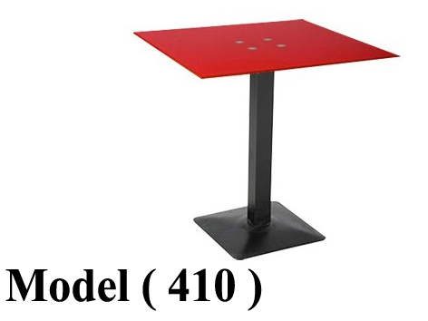 ترابيزات زجاج (NO) D (مو 410) ترابيزة زجاج مربعة احمر برونز شاسية معدنى (W=70,D=70,H=75CM)