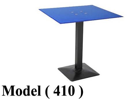 ترابيزات زجاج (NO) D (مو 410) ترابيزة زجاج مربعة ازرق برونز شاسية معدنى (W=70,D=70,H=75CM)
