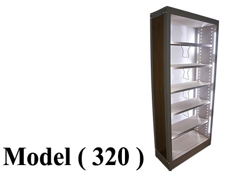 مكتبات معامل C (مو 320) مكتبة عرض معدنية مضيئة كافيه مصنفر (W=90,D=40,H=210CM)