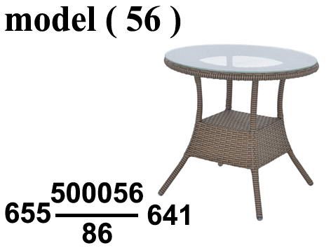 راتان (NO) E (مو 56) @ ترابيزة راتان دائرية بالزجاج (اسود*ذهبى) (Q=70,H=70CM)
