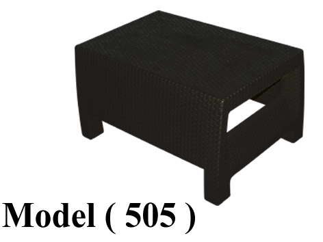 راتان (NO) E (مو 505) ترابيزة روبيتان وسط مستطيلة منخفضة رجل  عريضة اسود (RS 1)(W=77,C=50,H=43BM)