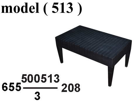 راتان (NO) E (مو 513) ترابيزة روبيتان وسط مستطيلة منخفضة رجل رفيعة بنى (RS 2)(W=91,C=53,H=46BM)