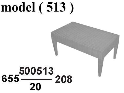 راتان (NO) E (مو 513) ترابيزة روبيتان وسط مستطيلة منخفضة رجل رفيعة ابيض (RS 2)(W=91,C=53,H=46BM)
