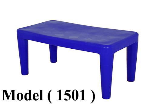 ترابيزات بلاستيك (NO) D (مو 1501) # ترابيزة بلاستيك كرنفال مستطيلة منخفضة ازرق (W=120,C=65,H=55BM)