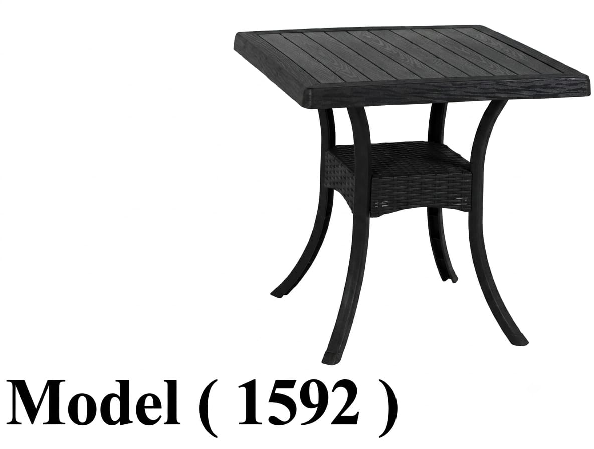 ترابيزات بلاستيك C (مو 1592) ترابيزة بلاستيك ميامى قرصة مربعة اسود (W=70,D=70,H=70CM)