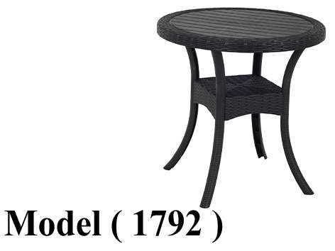 ترابيزات بلاستيك C (مو 1792) ترابيزة بلاستيك فلوريد قرصة دائرية اسود (H=70,Dia=70CM)