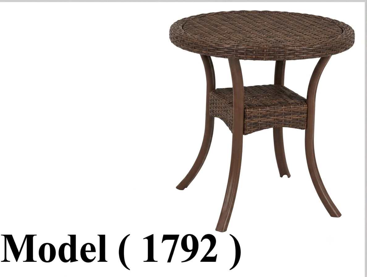 ترابيزات بلاستيك C (مو 1792) ترابيزة بلاستيك فلوريد قرصة دائرية بنى (H=70,Dia=70CM)