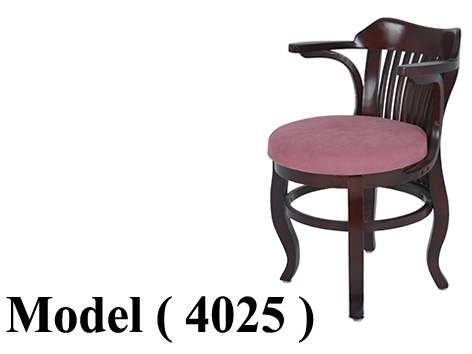 ** كراسى خشبية (NO) D (مو 4025) # كرسى فندقى  خشب زان ظهر دوران شرائح راسيه بيد قاعدة تنجيد قماش روز