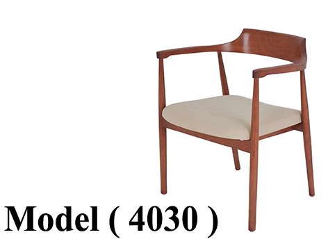 ** كراسى خشبية (NO) D (مو 4030) # كرسى فندقى كلاسيك خشب زان ظهر دوران بيد قاعده تنجيد قماش ابيض