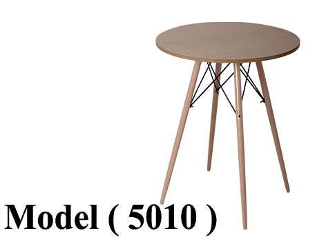 ترابيزات خشبية (NO) E (مو 5010) ترابيزة دائرية ميلامين ارو ارجل خشب زان (H=70CM,DIA=60CM)