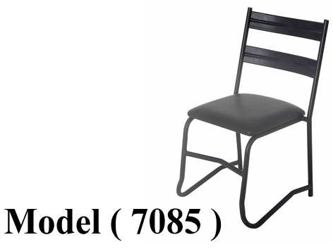 كراسى معدنية (NO) D (مو 7085) # كرسى معدنى اسود ظهر 2شريحة قاعدة مربعة جلد اسود