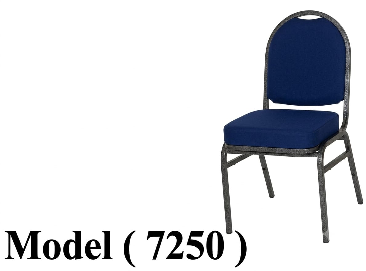 XX كراسى معدنية C (مو 7250) كرسى معدنى دوران ظهر وقاعدة جلد ازرق
