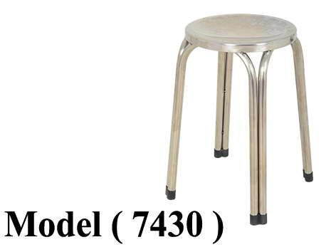 كراسى معدنية (NO) D (مو 7430) # كرسى ستول استانلس بدون ظهر فضى