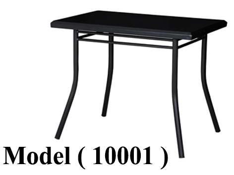 ترابيزات معدنية C (مو 10001) ترابيزة 4 رجل مستطيلة قرصة معدنية اسود (W=90,D=60,H=77CM)