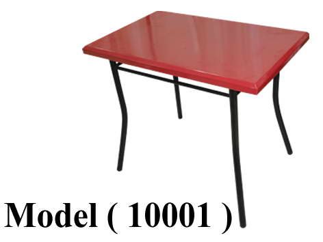 ترابيزات معدنية C (مو 10001) ترابيزة 4 رجل مستطيلة قرصة معدنية احمر (W=90,D=60,H=77CM)