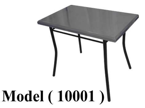 ترابيزات معدنية C (مو 10001) ترابيزة 4 رجل مستطيلة قرصة معدنية رمادى (W=90,D=60,H=77CM)