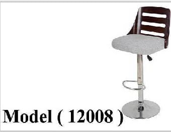 كراسى بارستول C (مو 12008) كرسى بارستول قاعدة قماش ابيض ظهر خشب (M-526)