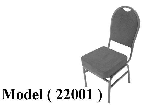 كراسى افراح C (مو 22001) كرسى افراح معدنى فضى ظهر دائرى قاعدة وظهر تنجيد قماش رمادى