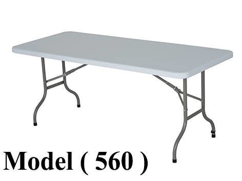 ترابيزات بلاستيك  C (مو 560) ترابيزة بلاستيك مستطيلة هيكل معدنى منطبقة(W=183,D=76,H=74CM)