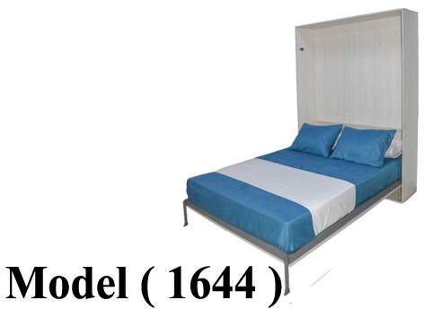 ***سراير حائطية مكون  C (مو1644)سرير حائطى(فقط)150سم(ميكانزم وخشب 12 قطعة فقط) كريمى مجزع بدون مرتبة