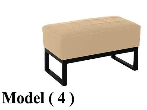 ** بوفات c (مو 4) بوف جلد مستطيل (بيج) (شاسية معدن + قاعدة جلد) (W=80,D=40,H=45CM)
