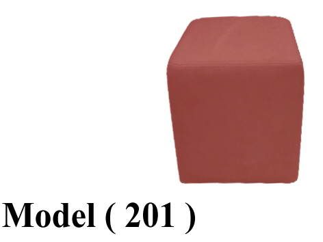 ** بوفات C (مو 201) بوف جلد لوكس مربع بنى (W=35,D=35,H=40CM)