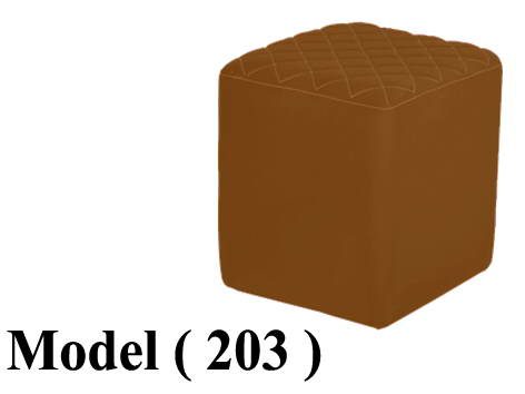 ** بوفات C (مو 203) بوف جلد مثلثات لوكس مربع بيج (W=35,D=35,H=40CM)