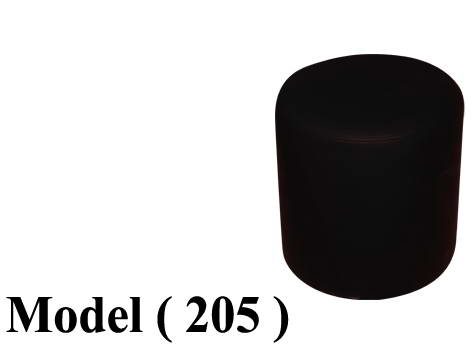 ** بوفات C (مو 205) بوف جلد دائرى لوكس اسود (Q=40,H=40CM)