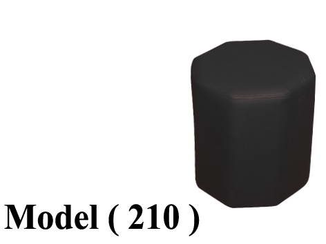 ** بوفات C (مو 210) بوف جلد ثمانى الاضلاع لوكس اسود (Q=40,H=40CM)