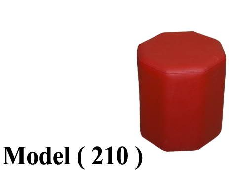 ** بوفات C (مو 210) بوف جلد ثمانى الاضلاع لوكس احمر (Q=40,H=40CM)