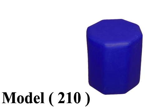 ** بوفات C (مو 210) بوف جلد ثمانى الاضلاع لوكس ازرق (Q=40,H=40CM)