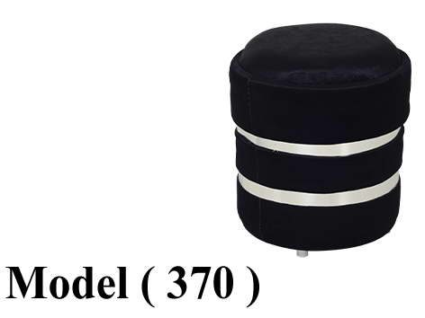 XXX بوفات C (مو 370) بوف قطيفة مدور اسود H=45 CM - Q=40