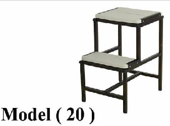 سلالم C (مو20) سلم معدنى منزلي رمادى 2 درجه (ارتفاع 55 سم ) (W=46,D=34,H=55CM)