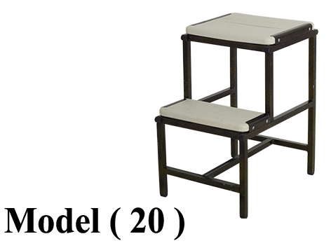 سلالم C (مو20) سلم معدنى منزلي ابيض 2 درجه (ارتفاع 55 سم ) (W=46,D=34,H=55CM)