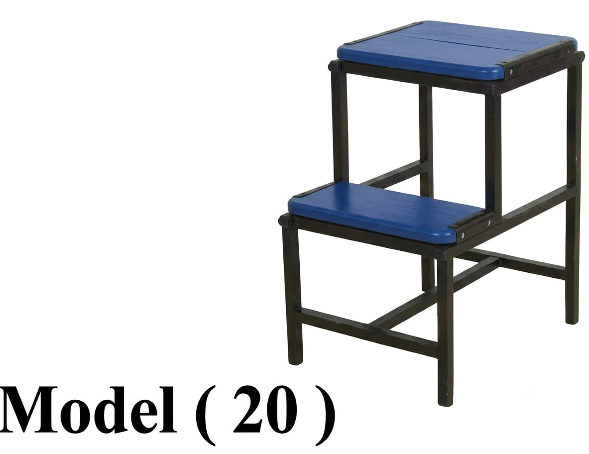سلالم C (مو20) سلم معدنى منزلي ازرق 2 درجه (ارتفاع 55 سم ) (W=46,D=34,H=55CM)