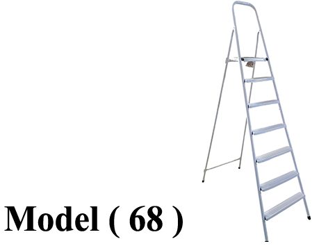 سلالم C ( مو 68 ) سلم معدنى ابيض 6 درجة + منصة وقوف (W=59,D=123,H=215CM) ( LIGHT)