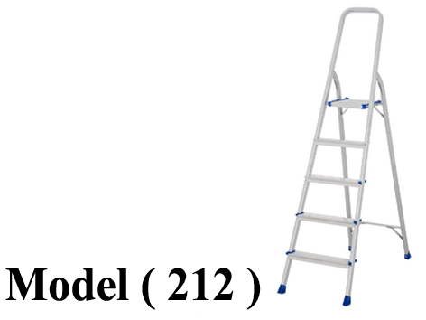 سلالم D مو (212) # سلم الومنيوم BOـ 5 درجة فضى (W=45,C=98.5,H=180CM)