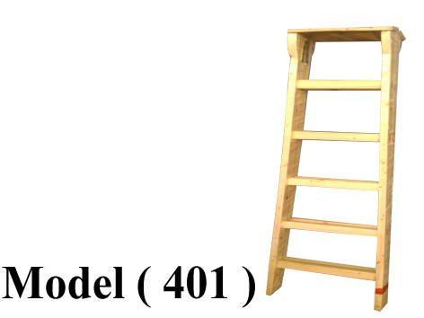 سلالم خشبية (NO) F (مو 401) % سلم خشب زان 2 متر 5 درجة (W=42,C=100,H=185CM)