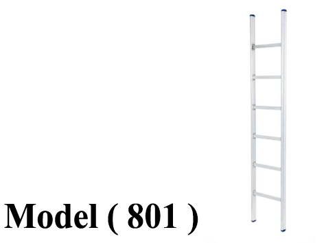 سلالم D (مو 801) # سلم الومنيوم (R30-6) مفرد فضي 6 درجه (ارتفاع 190 سم )(W=43,H=190CM)