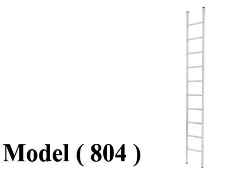 سلالم D (مو 804) # سلم الومنيوم (R30-12) مفرد فضي 12 درجه (ارتفاع3.6متر) (W=43,H=360CM)