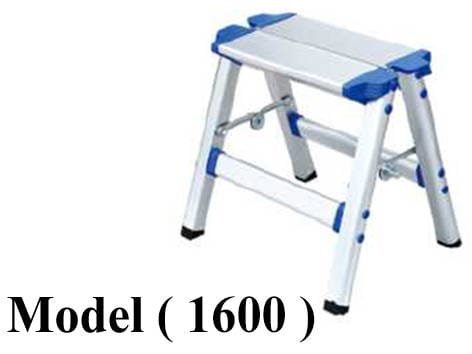 سلالم NO E (مو1600) سلم المونيوم مزدوج 2 درجة فضي ارتفاع 35سم (AD0501A)